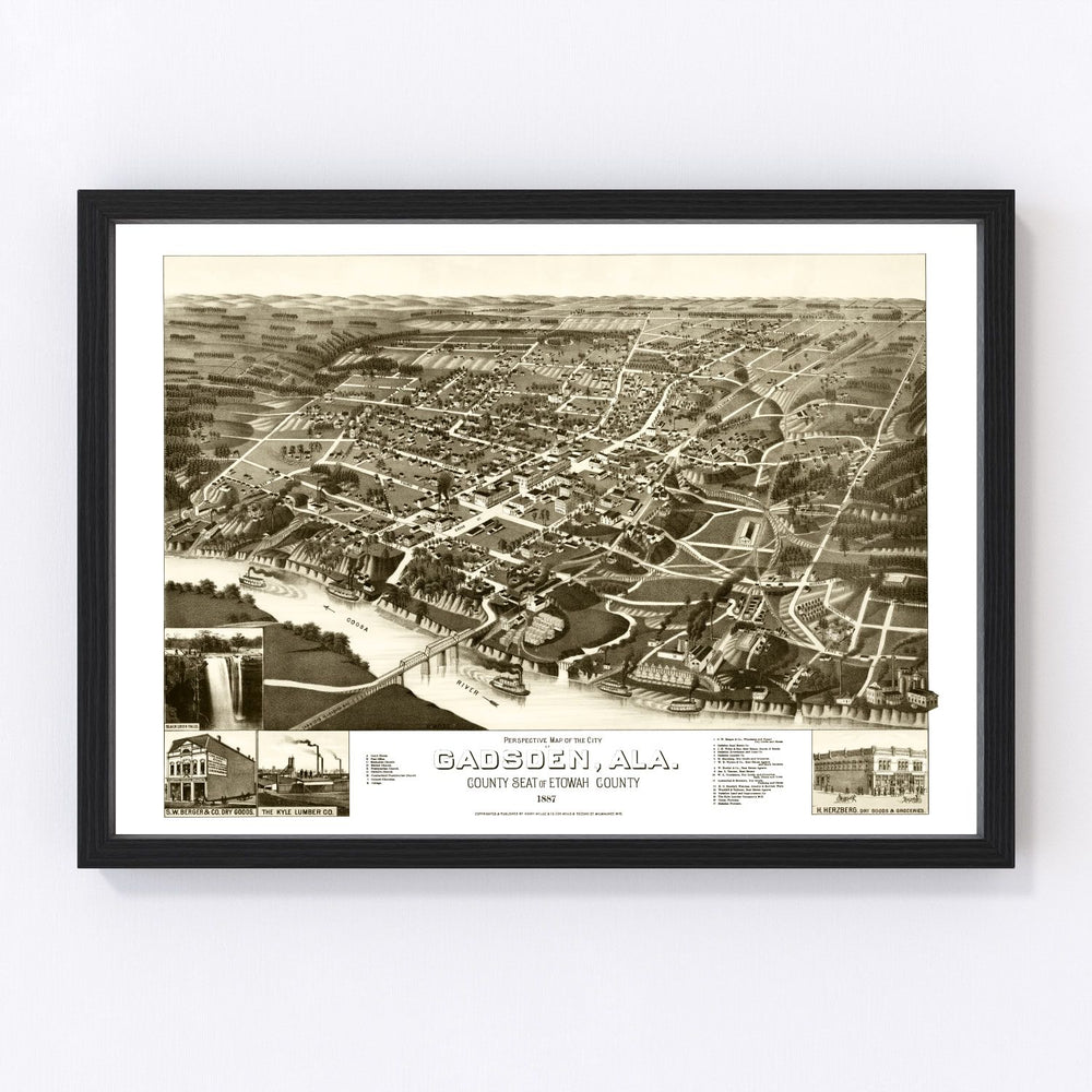 Gadsden Vintage Map 1887