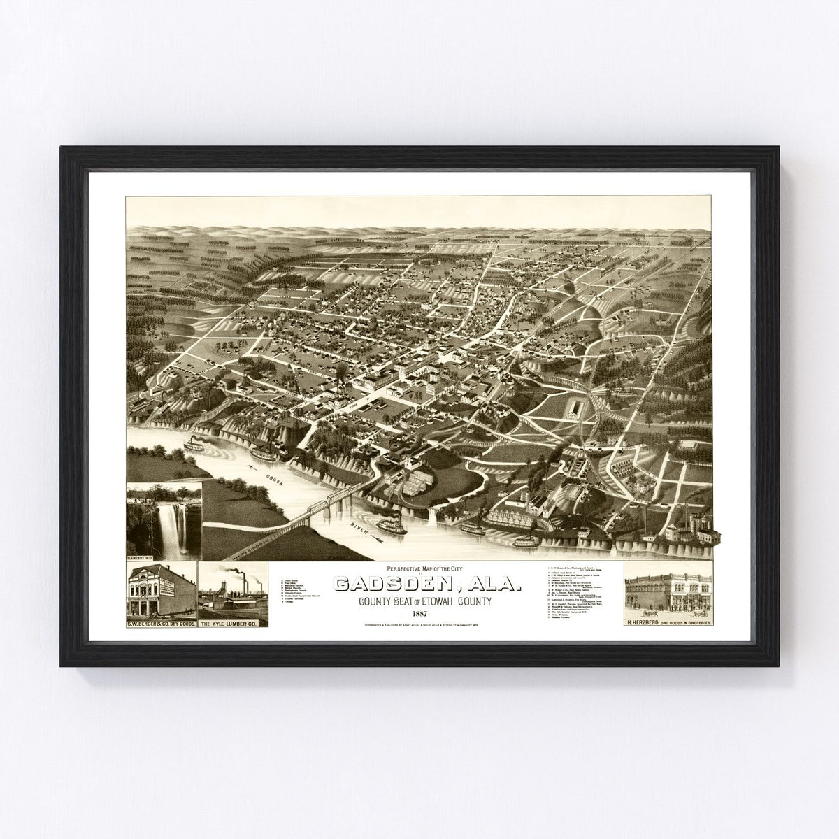 Gadsden Vintage Map 1887