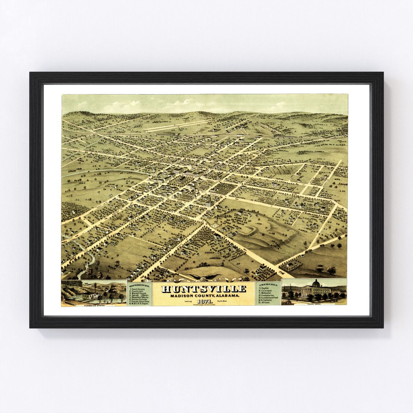 Huntsville Vintage Map 1871