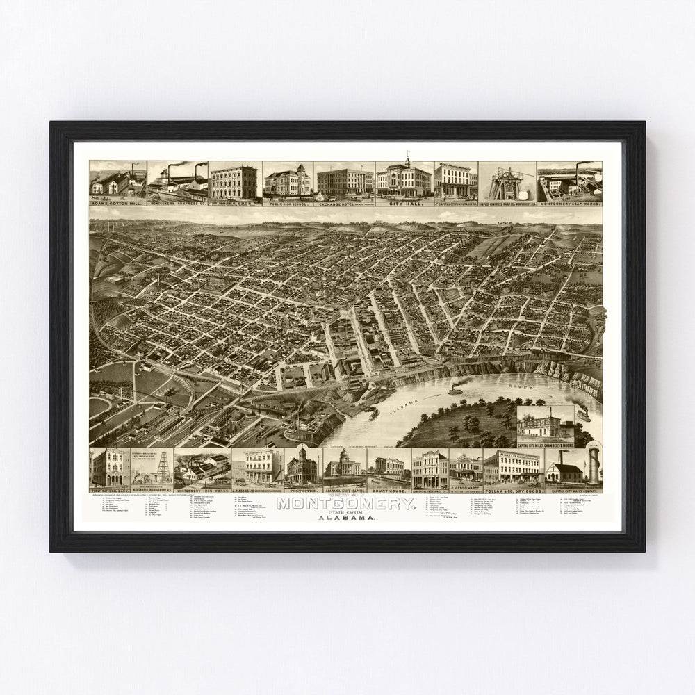 Montgomery Vintage Map 1887