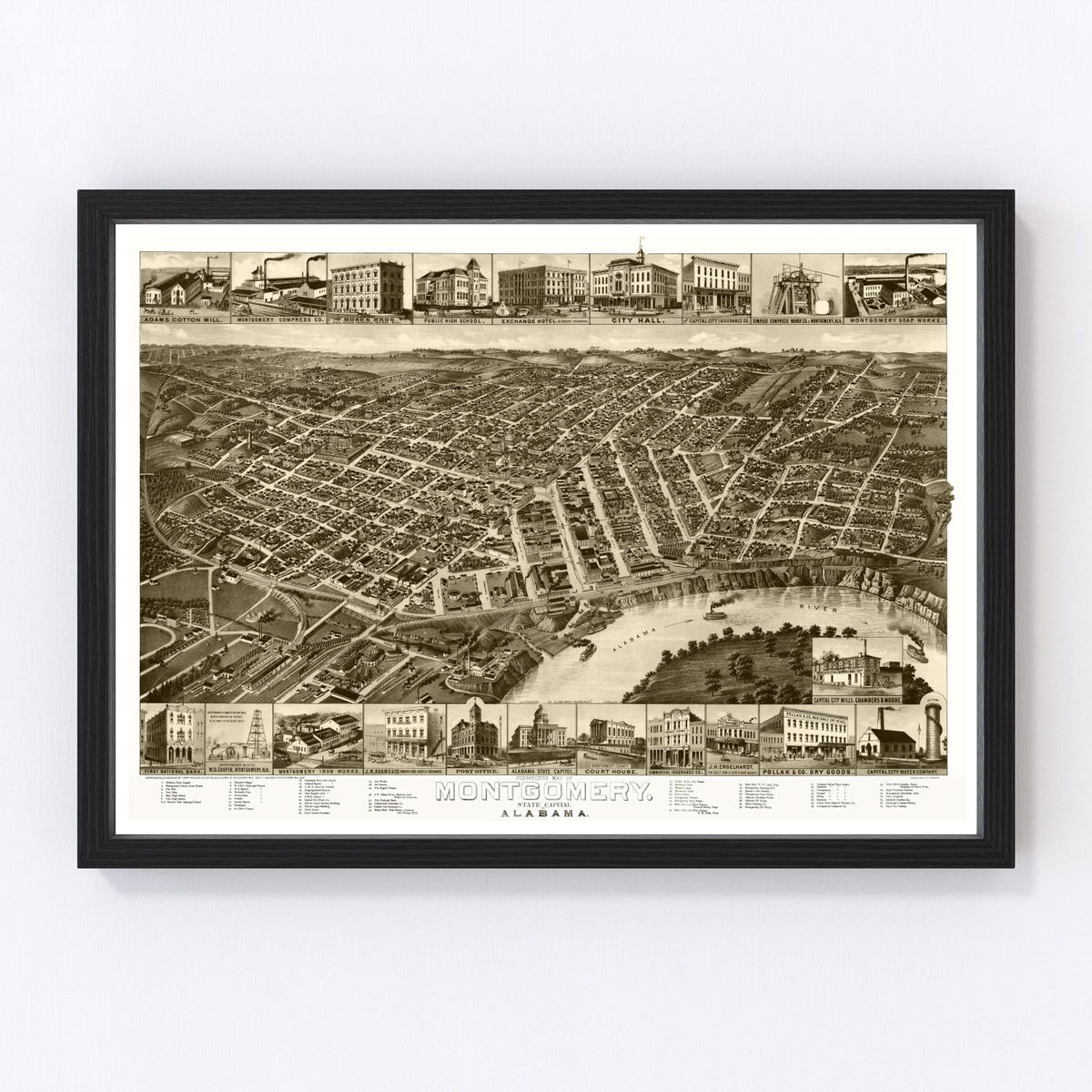 Montgomery Vintage Map 1887