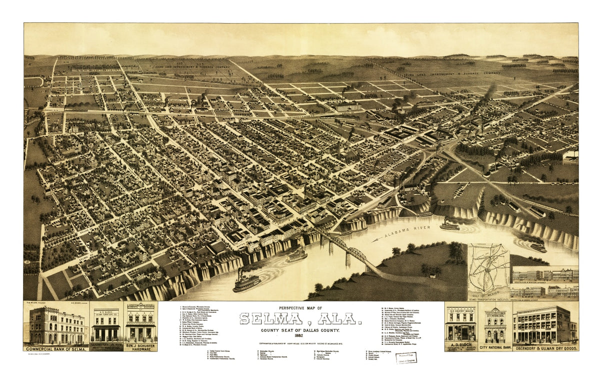 Preview of Vintage Map of Selma, Alabama 1887