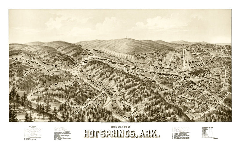 Size comparison using Vintage Map of Hot Springs, Arkansas 1888