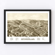 Hot Springs Vintage Map 1888