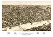 Vintage Map of Little Rock, Arkansas 1887