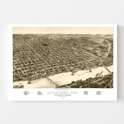 Vintage Map of Little Rock, Arkansas 1887
