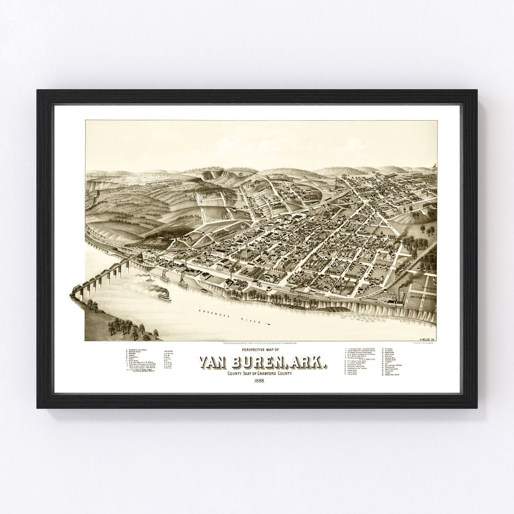 Van Buren Vintage Map 1888