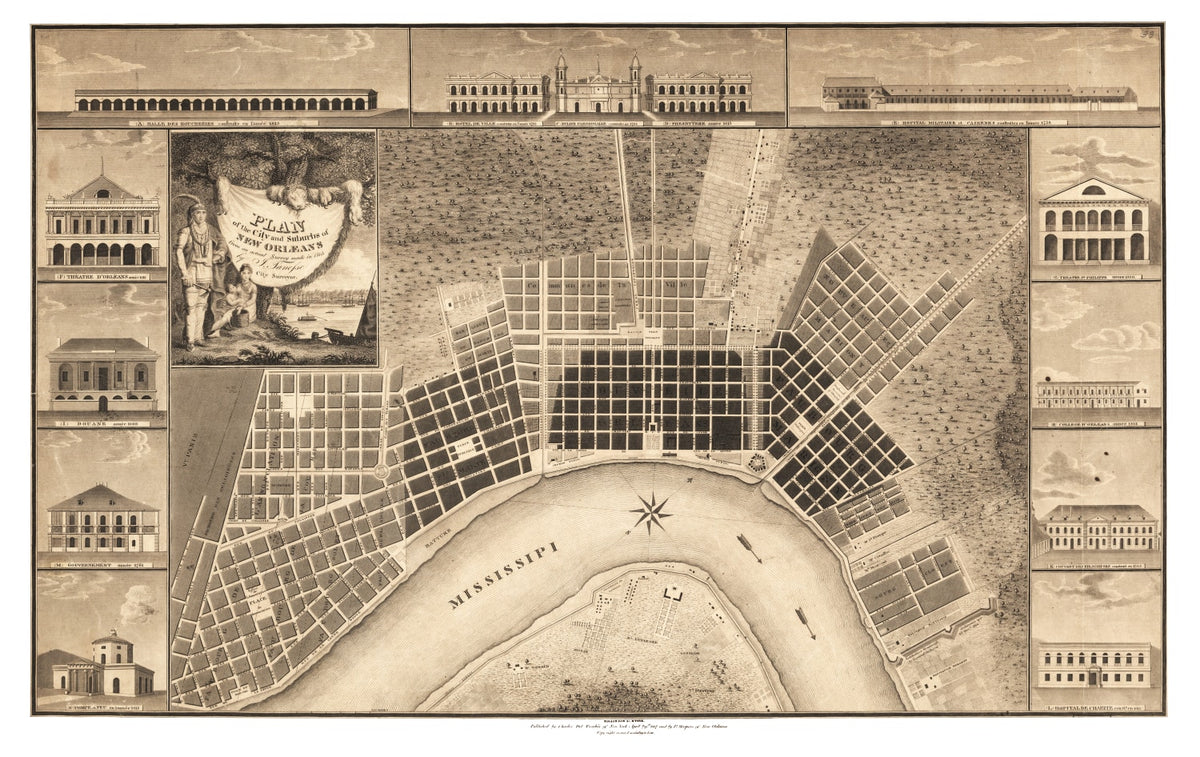 Preview of Vintage Map of New Orleans, Louisiana 1817