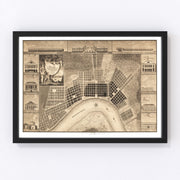 New Orleans Vintage Map 1817