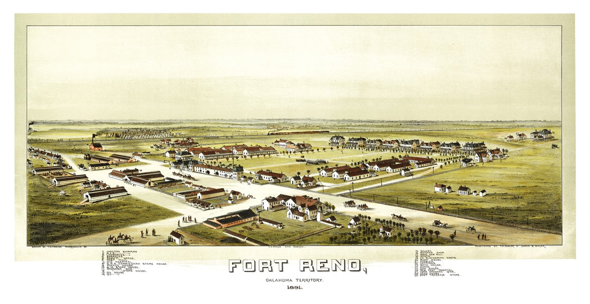 Preview of Vintage Map of Fort Reno, Oklahoma 1891