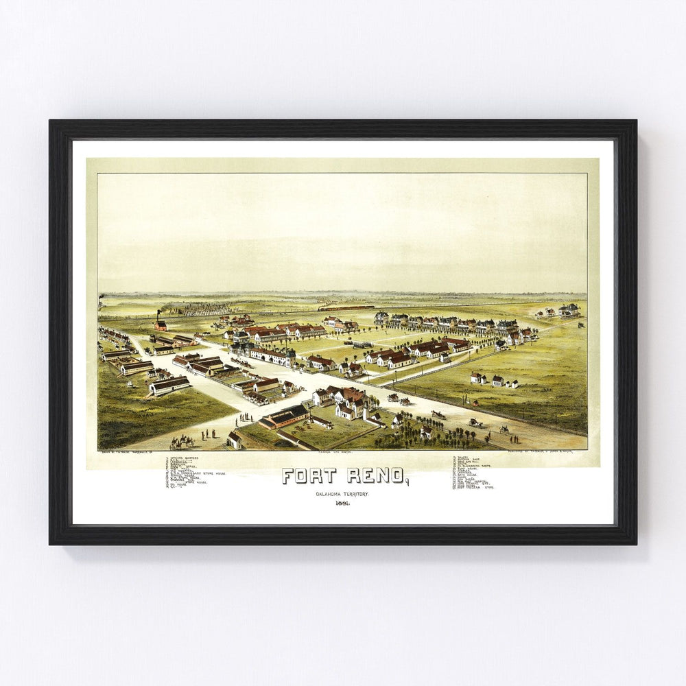 Fort Reno Vintage Map 1891