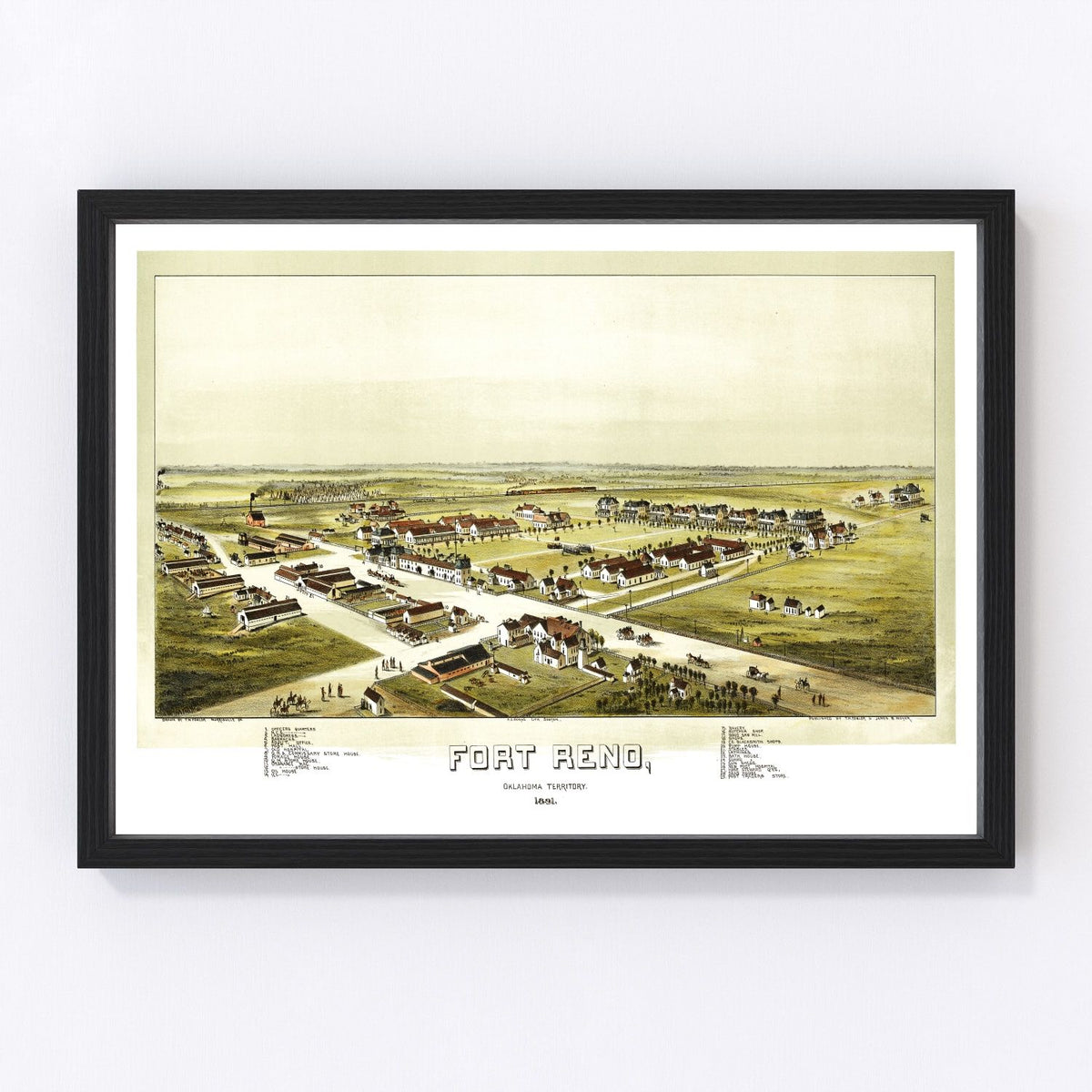 Fort Reno Vintage Map 1891