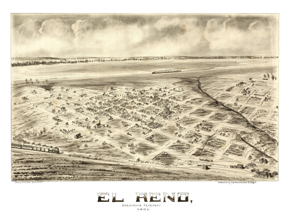 Preview of Vintage Map of El Reno, Oklahoma 1891