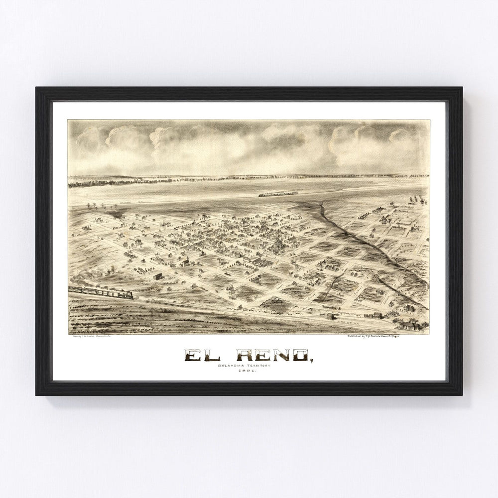 El Reno Vintage Map 1891
