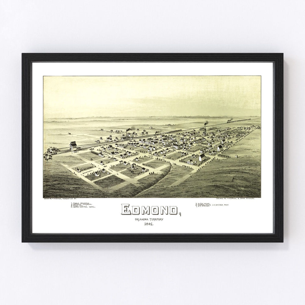 Edmond Vintage Map 1891