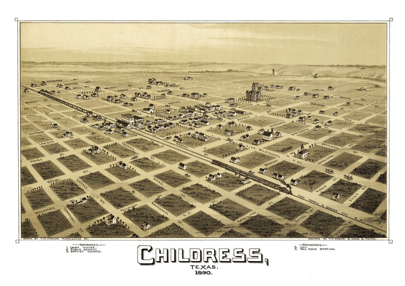 Size comparison using Vintage Map of Childress, Texas 1890