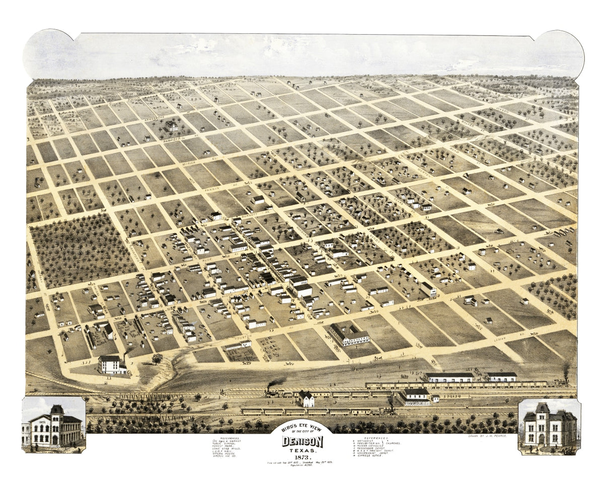 Preview of Vintage Map of Denison, Texas 1873