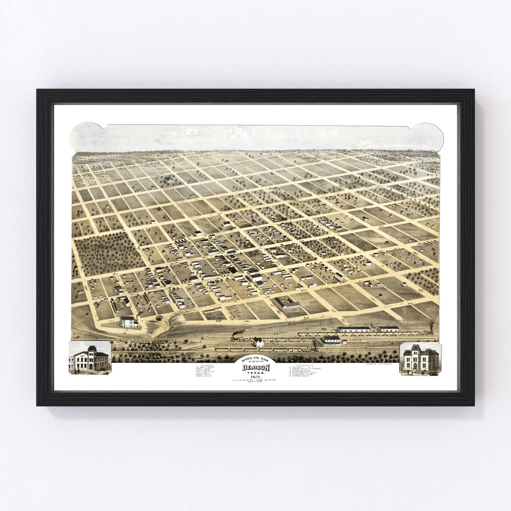Denison Vintage Map 1873