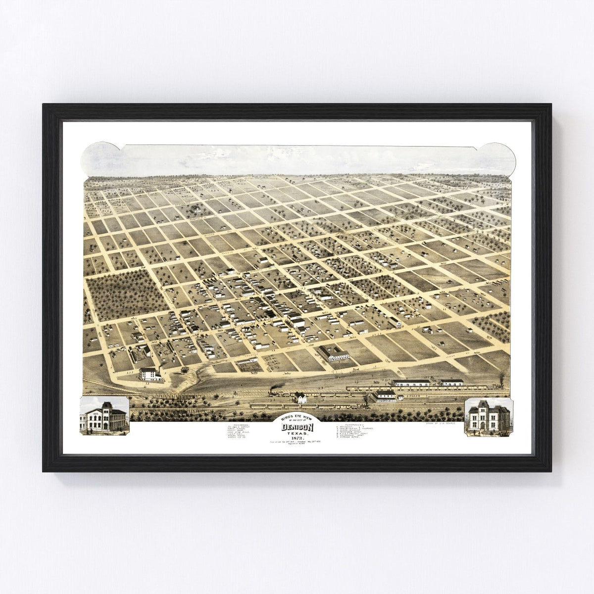 Denison Vintage Map 1873
