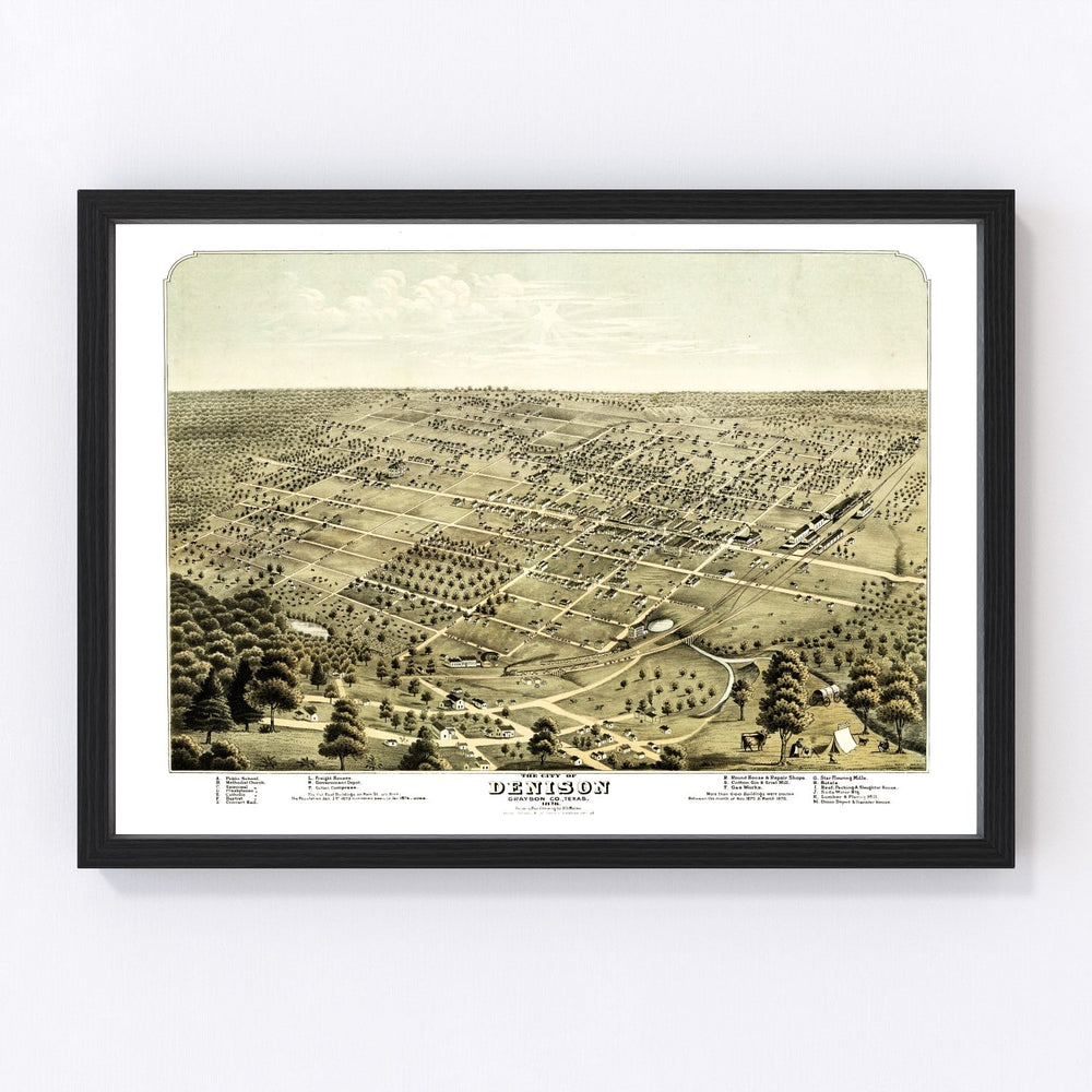 Denison Vintage Map 1876