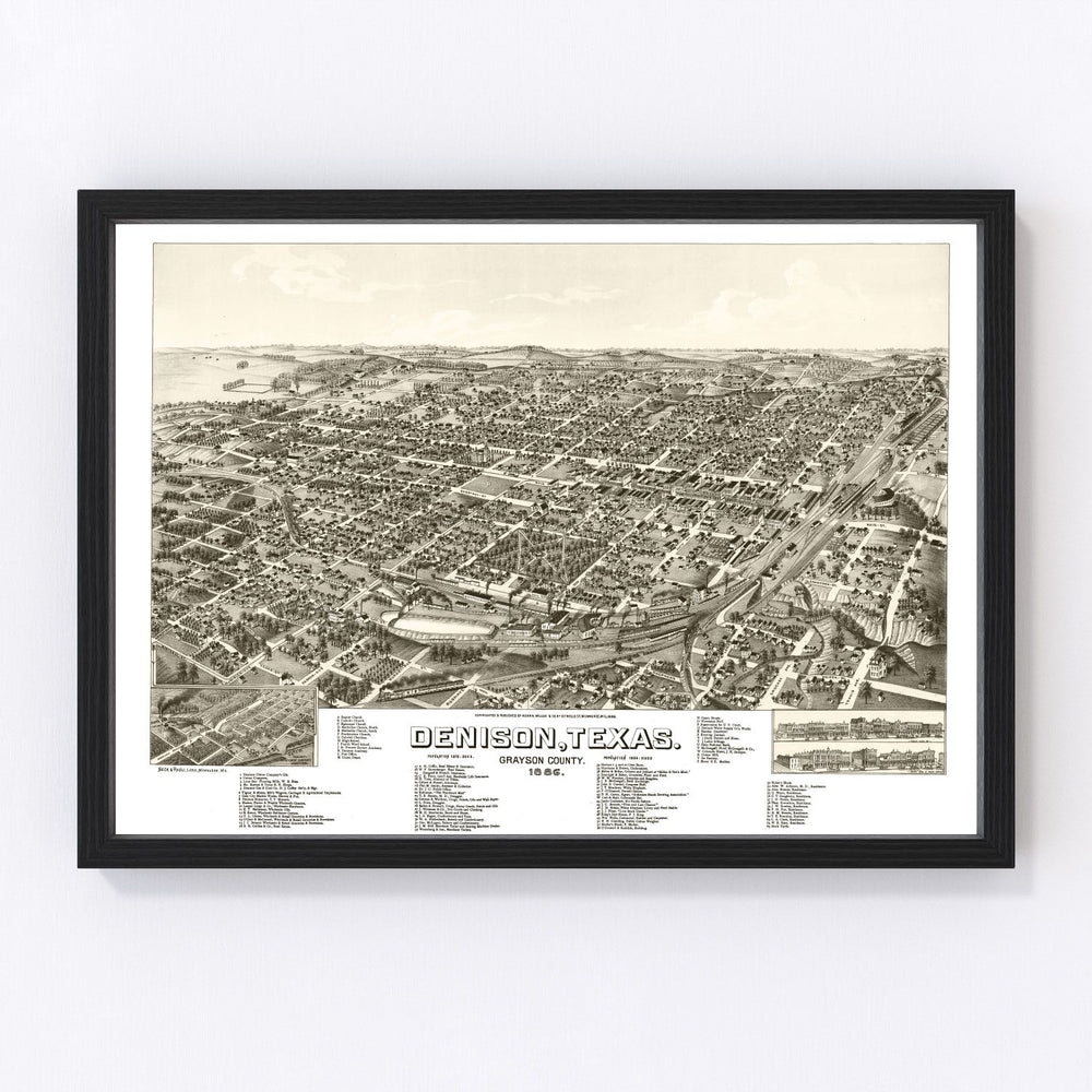 Denison Vintage Map 1886