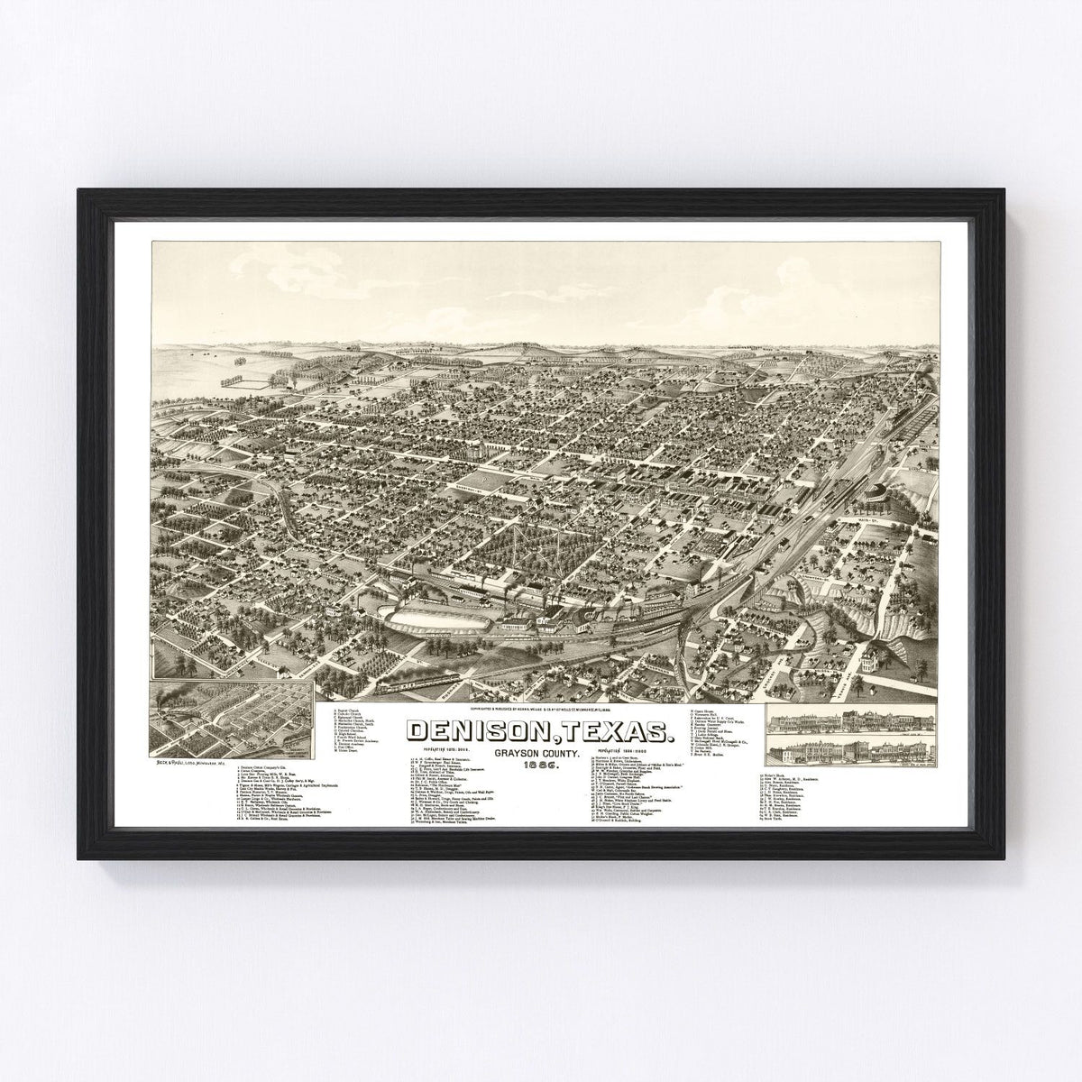 Denison Vintage Map 1886