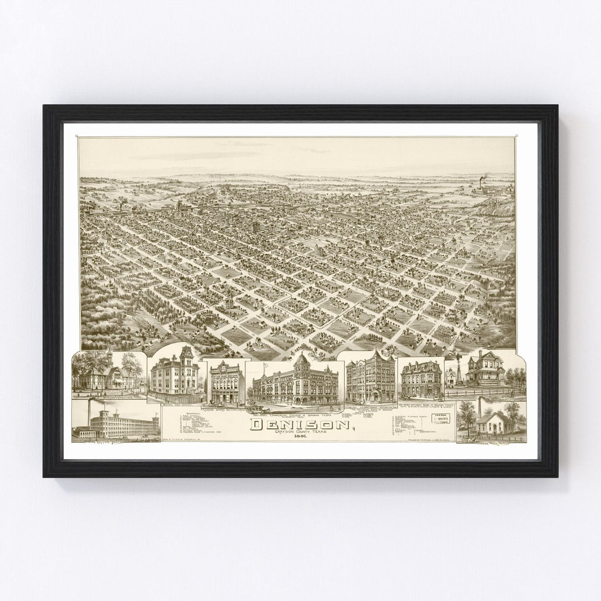 Denison Vintage Map 1891