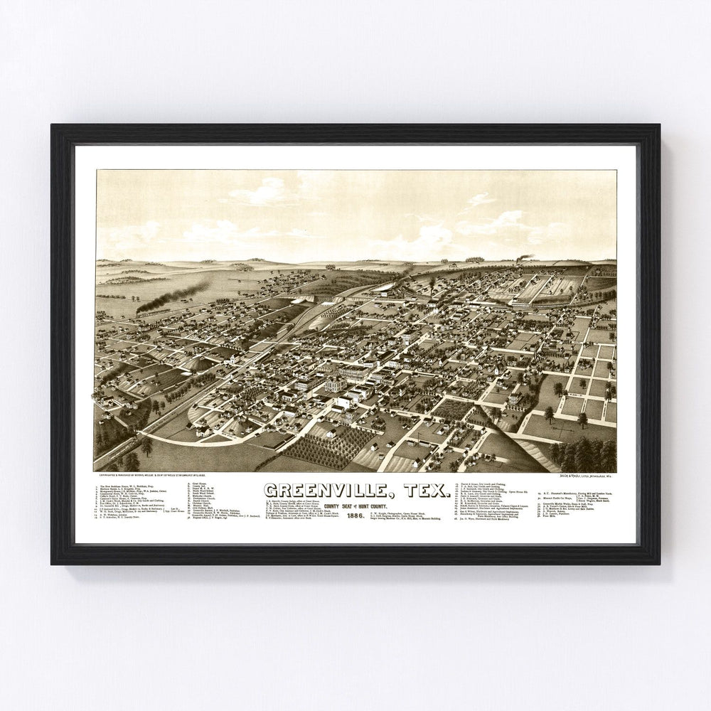 Greenville Vintage Map 1886