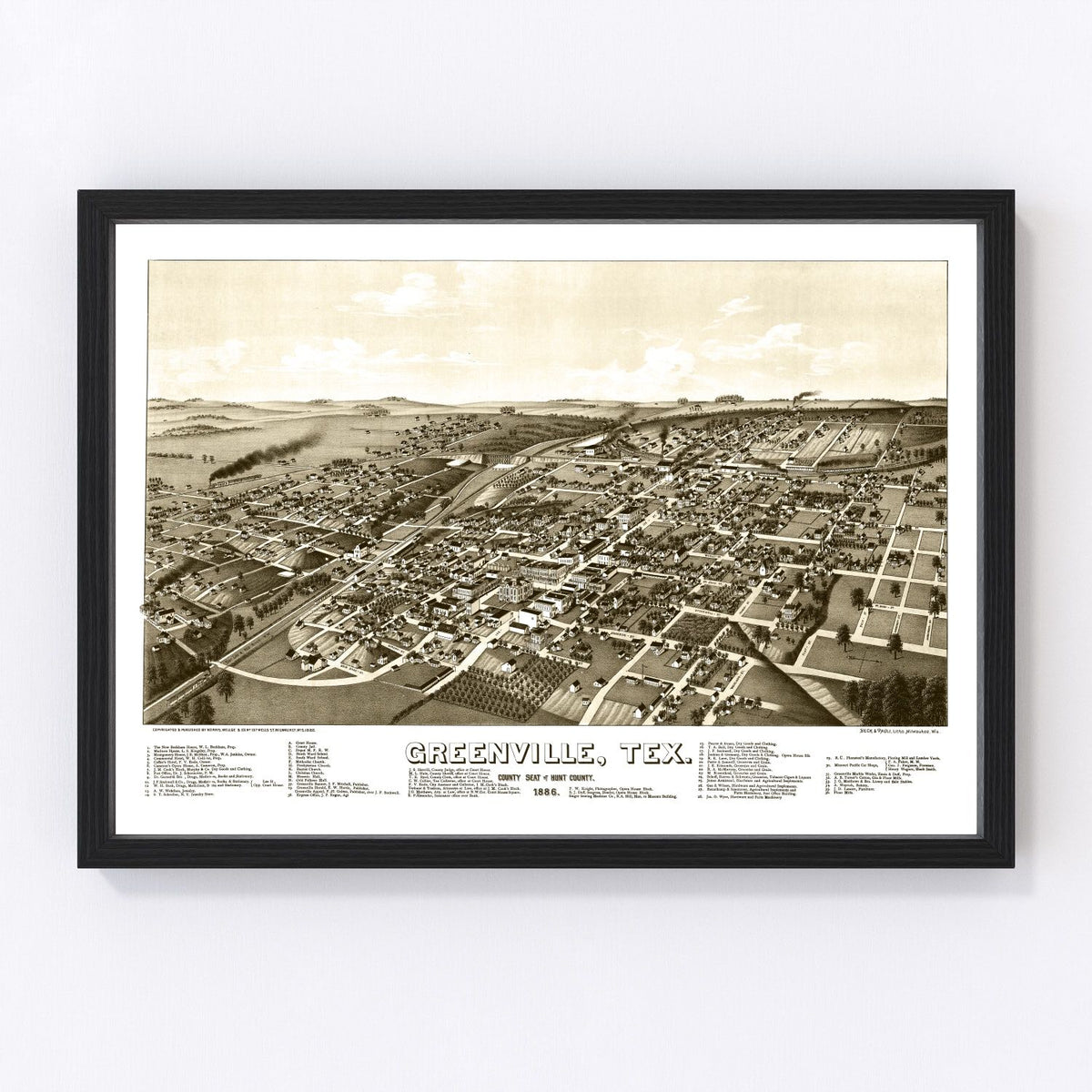 Greenville Vintage Map 1886