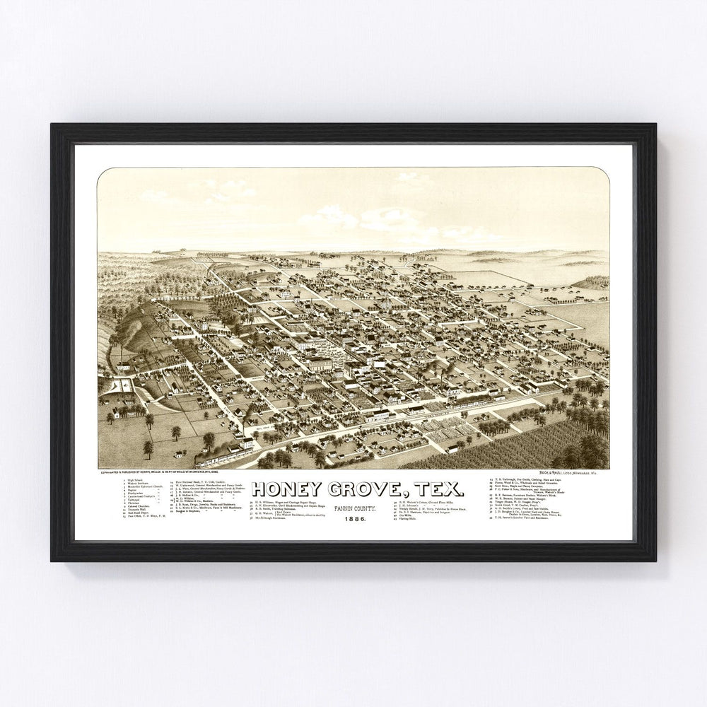 Hone Grove Vintage Map 1885