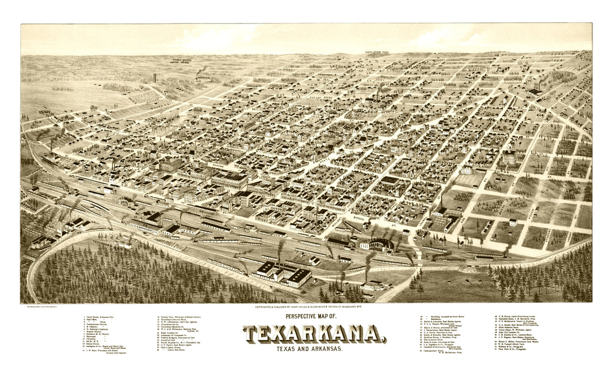 Preview of Vintage Map of Texarkana, Texas 1888