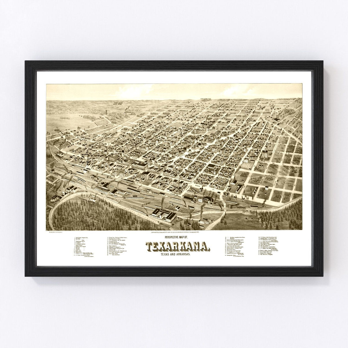 Texarkana Vintage Map 1888