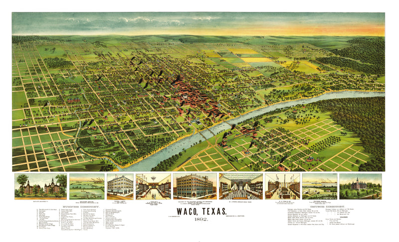 Size comparison using Vintage Map of Waco, Texas 1892