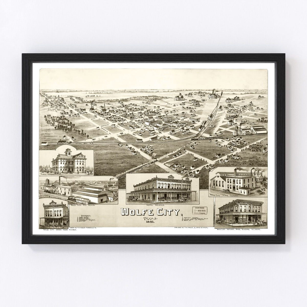 Wolfe City Vintage Map 1891