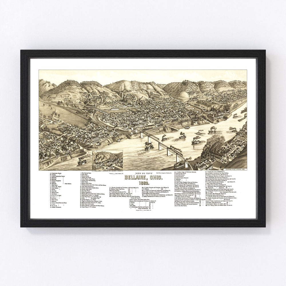 Bellaire Vintage Map 1882