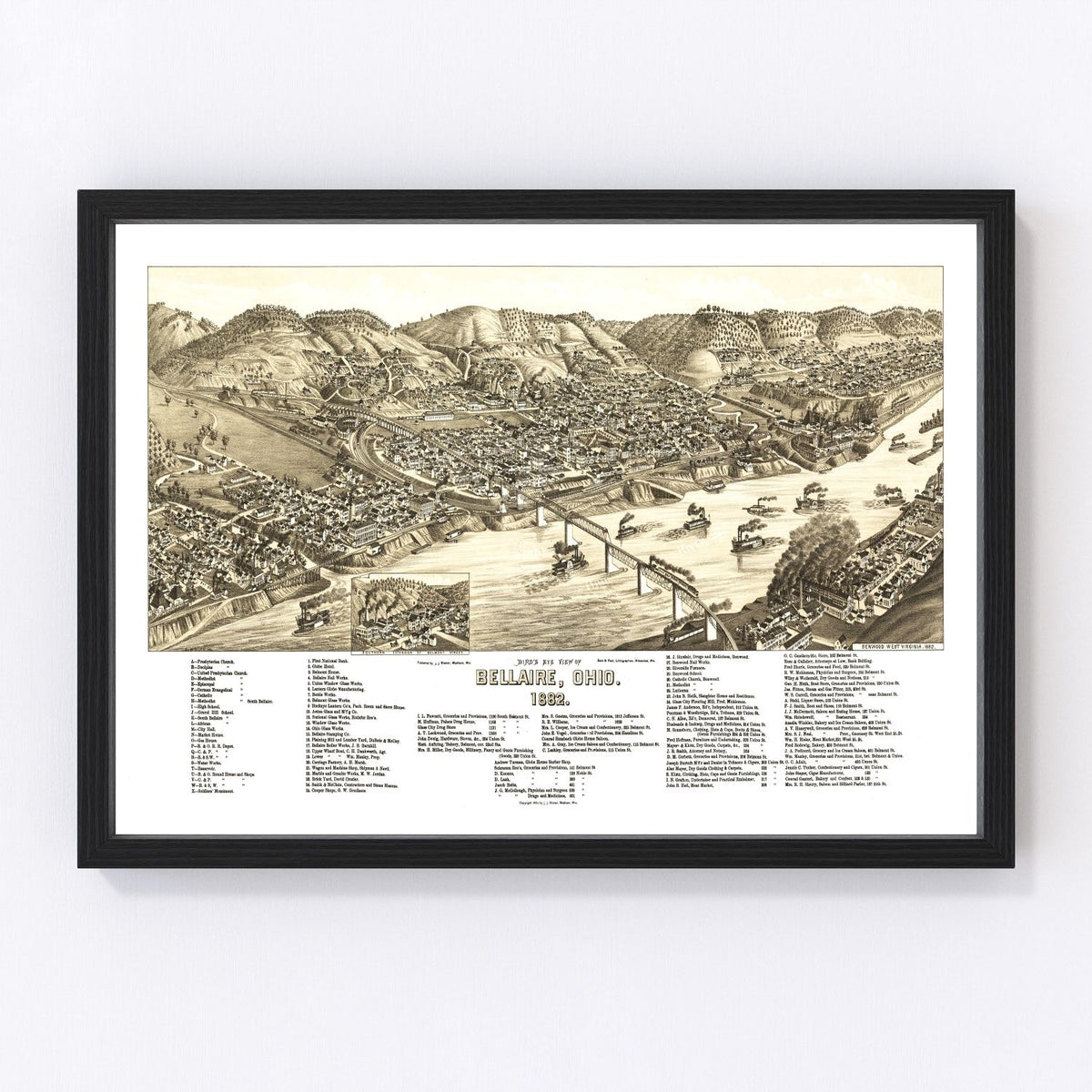 Bellaire Vintage Map 1882