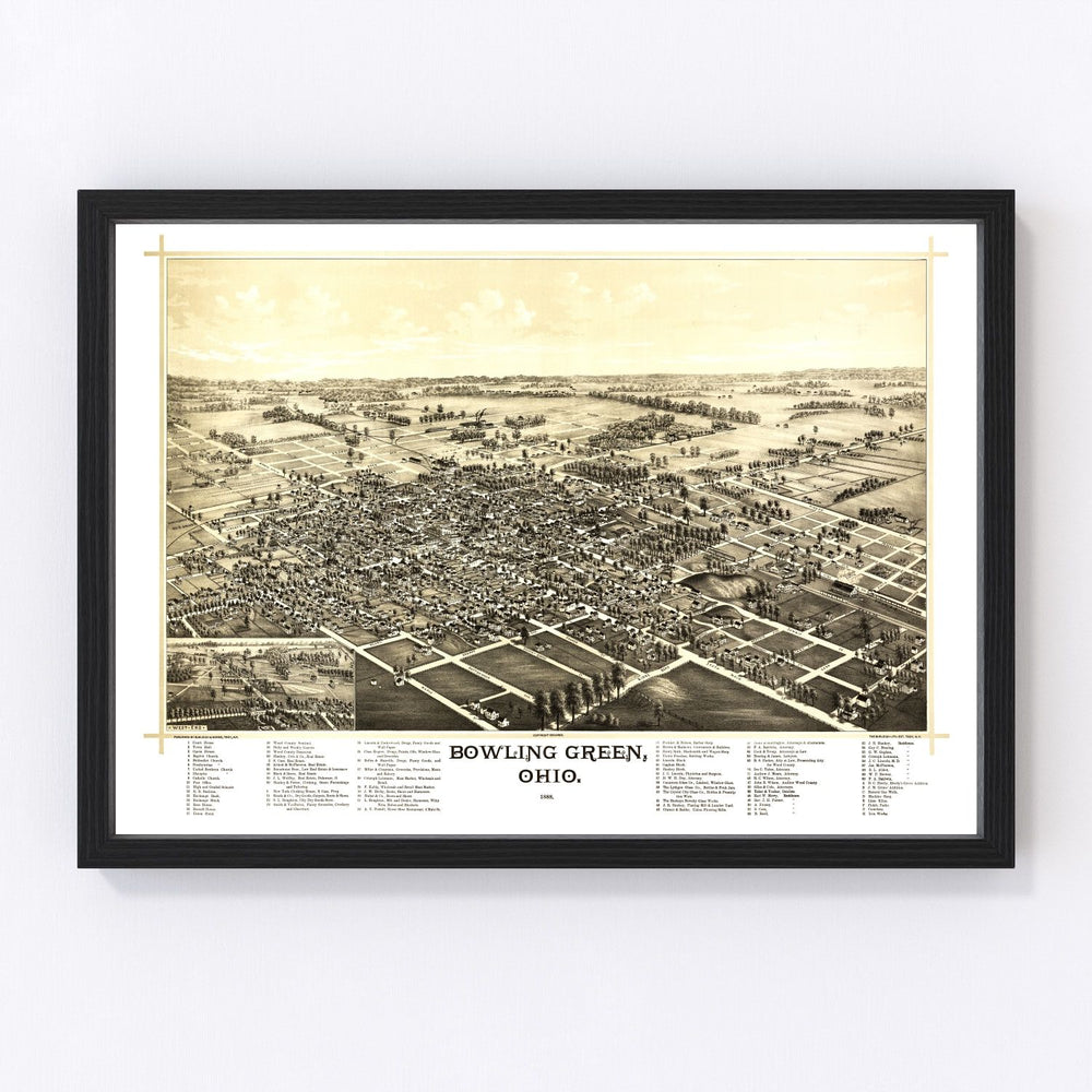 Bowling Green Vintage Map 1888