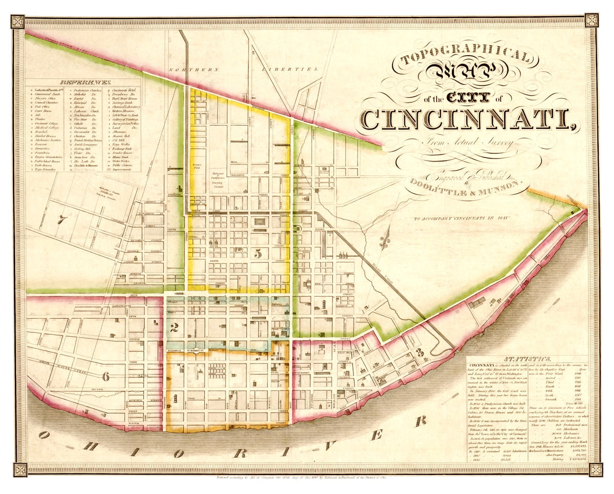 Preview of Vintage Map of Cincinnati, Ohio 1841