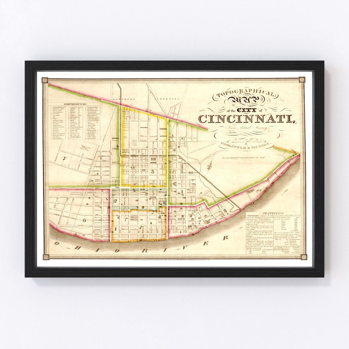 Cincinnati Vintage Map 1841