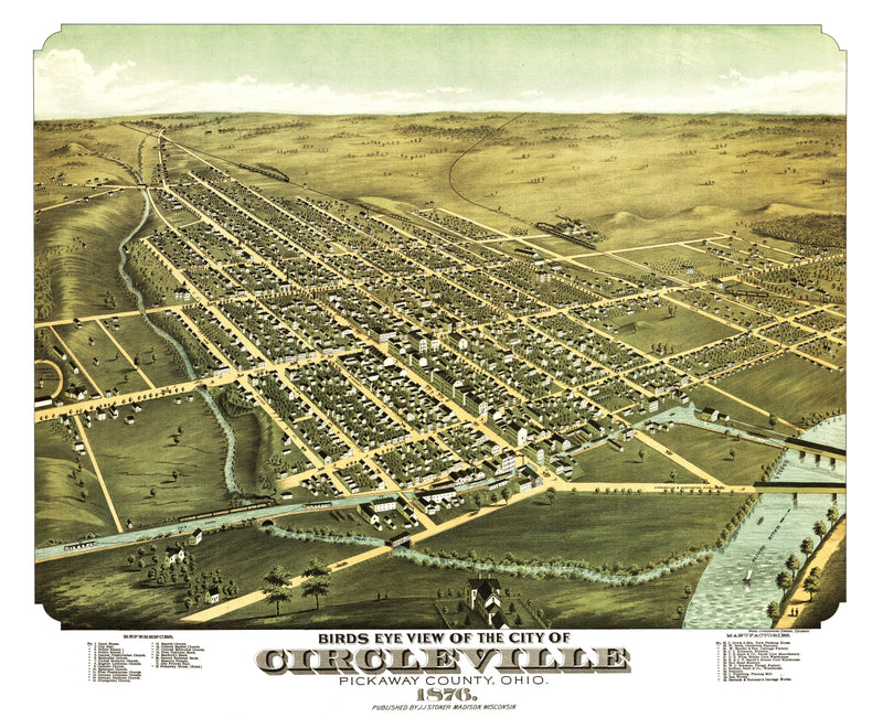 Size comparison using Vintage Map of Circleville, Ohio 1876