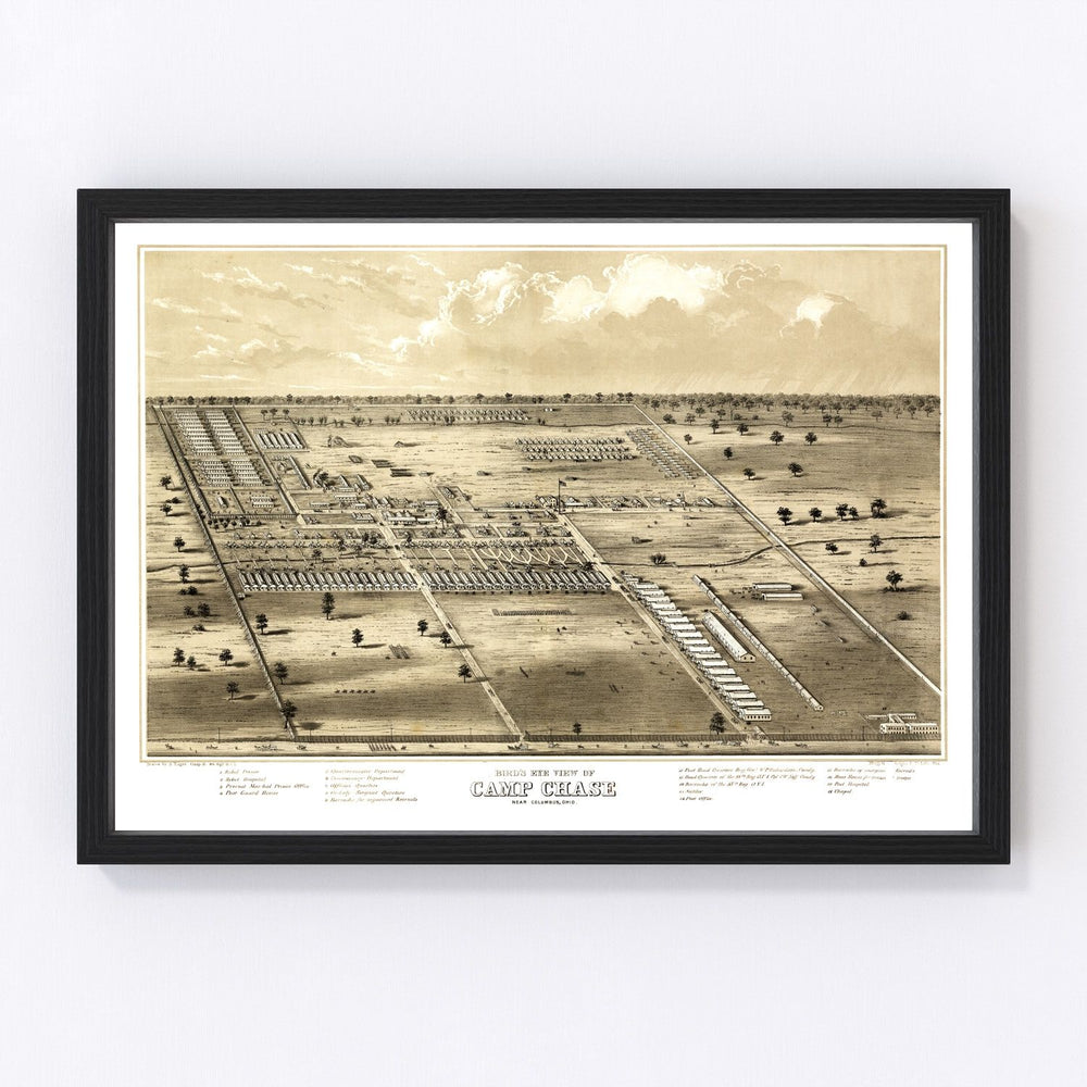 Camp Chase Vintage Map 1860
