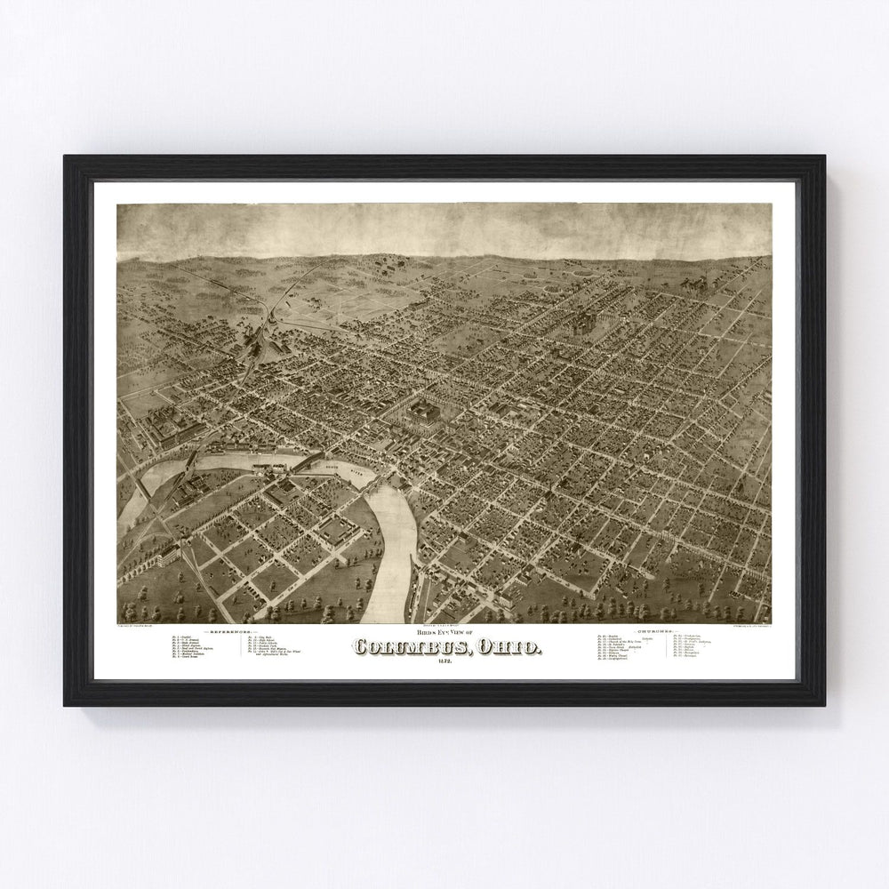 Columbus Vintage Map 1872