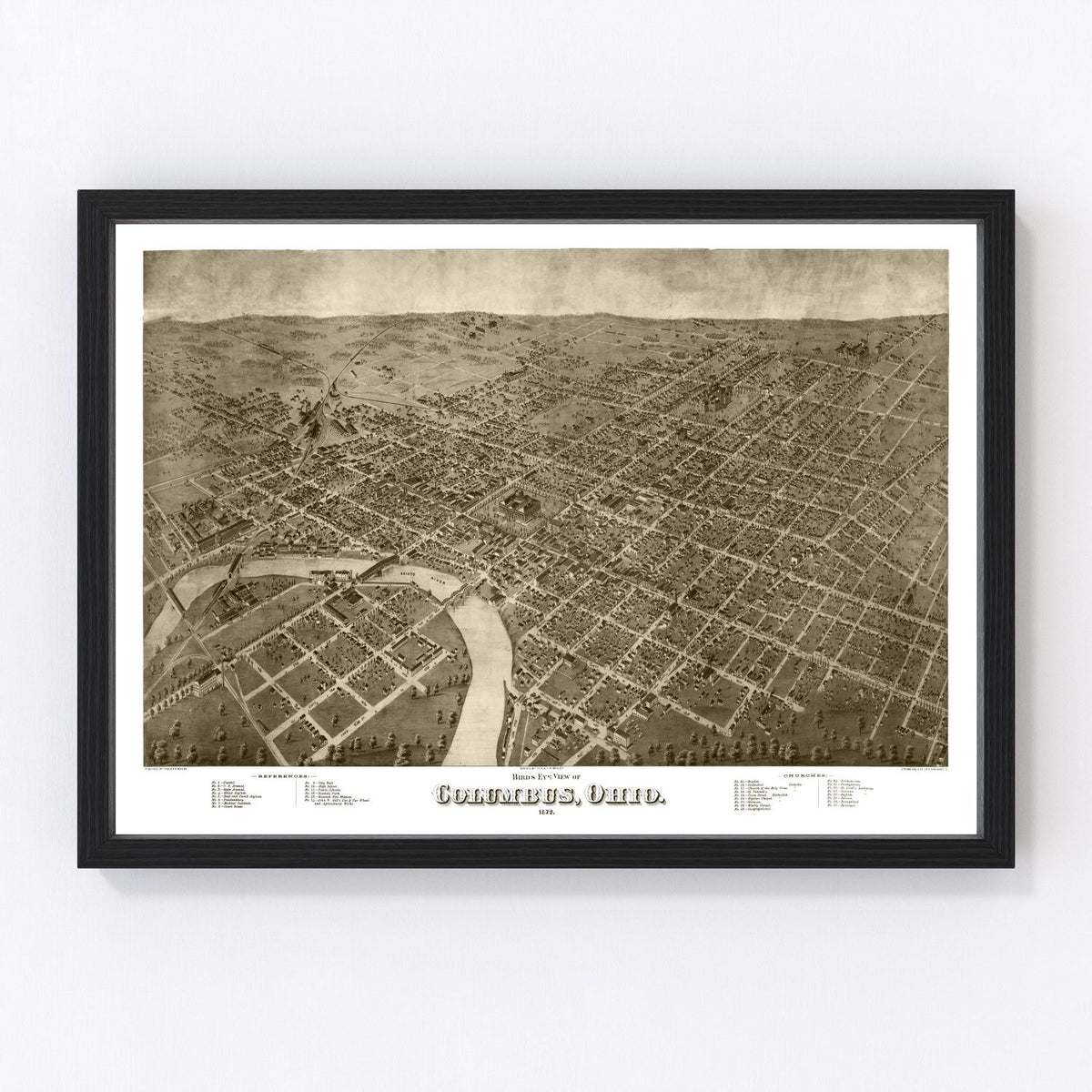Columbus Vintage Map 1872