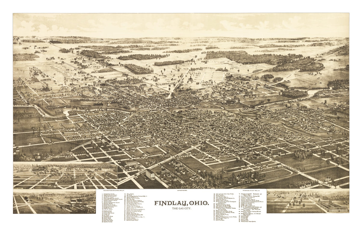 Preview of Vintage Map of Findlay, Ohio 1889