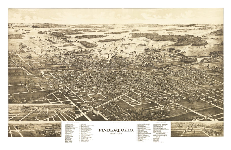 Size comparison using Vintage Map of Findlay, Ohio 1889