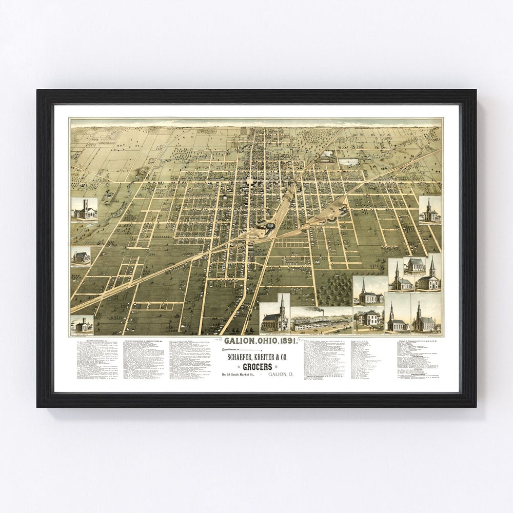 Galion Vintage Map 1891