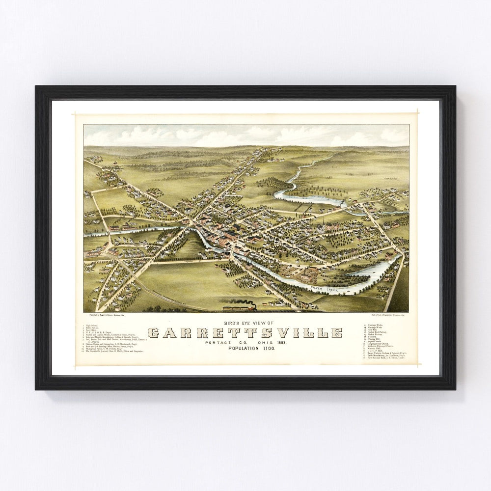 Garrettsville Vintage Map 1883
