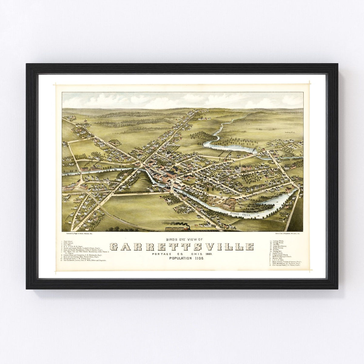 Garrettsville Vintage Map 1883