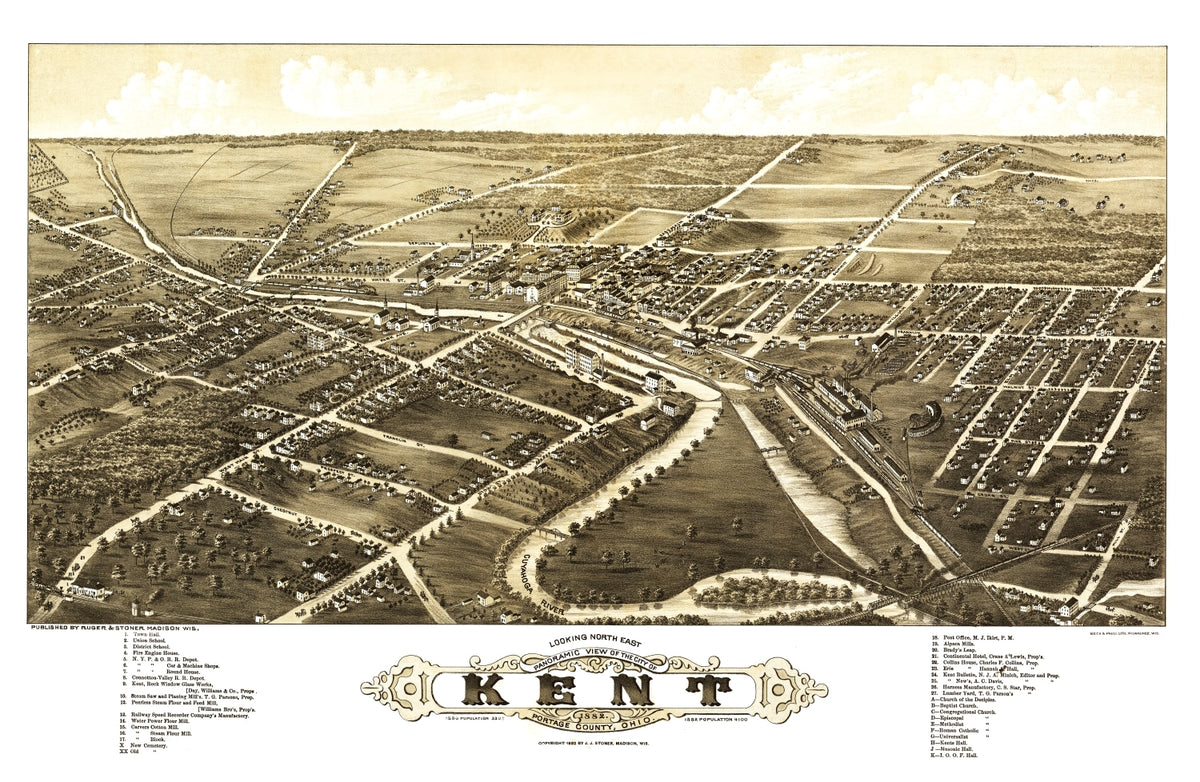 Preview of Vintage Map of Kent, Ohio 1882