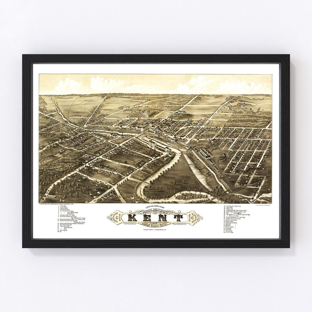 Kent Vintage Map 1882